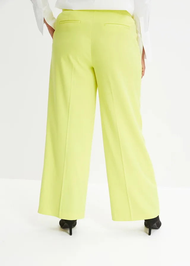 Pantalon à jambes larges, Couleur: citron vert