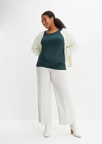 Shirt van soepele viscose, Kleur: diepgroen