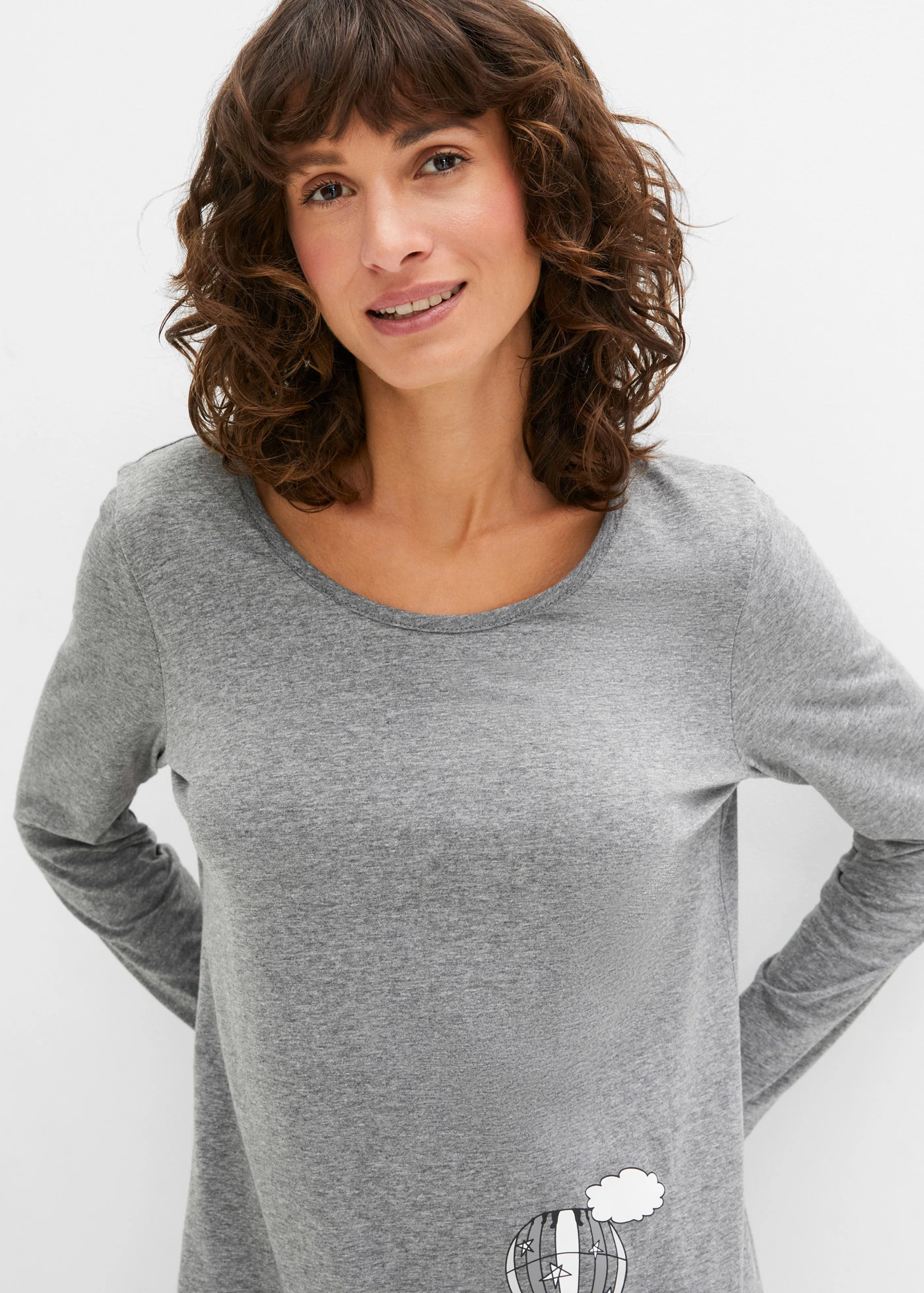 Nachthemd • grijs gemêleerd • bonprix online shop