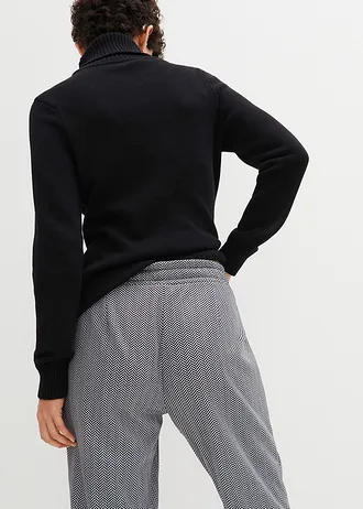 Pantalon chaud avec taille élastique • écru/noir graphique • Boutique bonprix