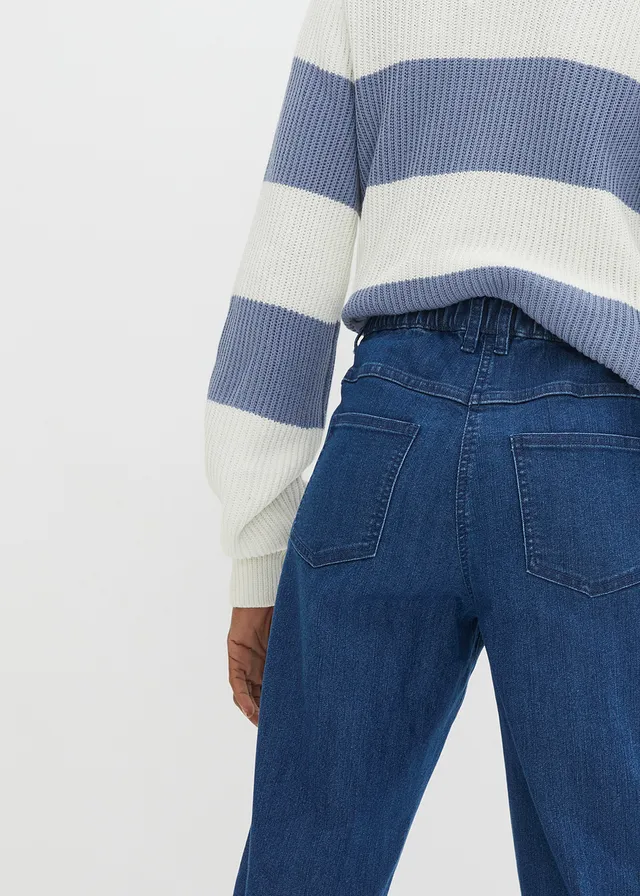 Mom jeans met high waist, stretch • donkerblauw denim • product-page.page-title-suffix