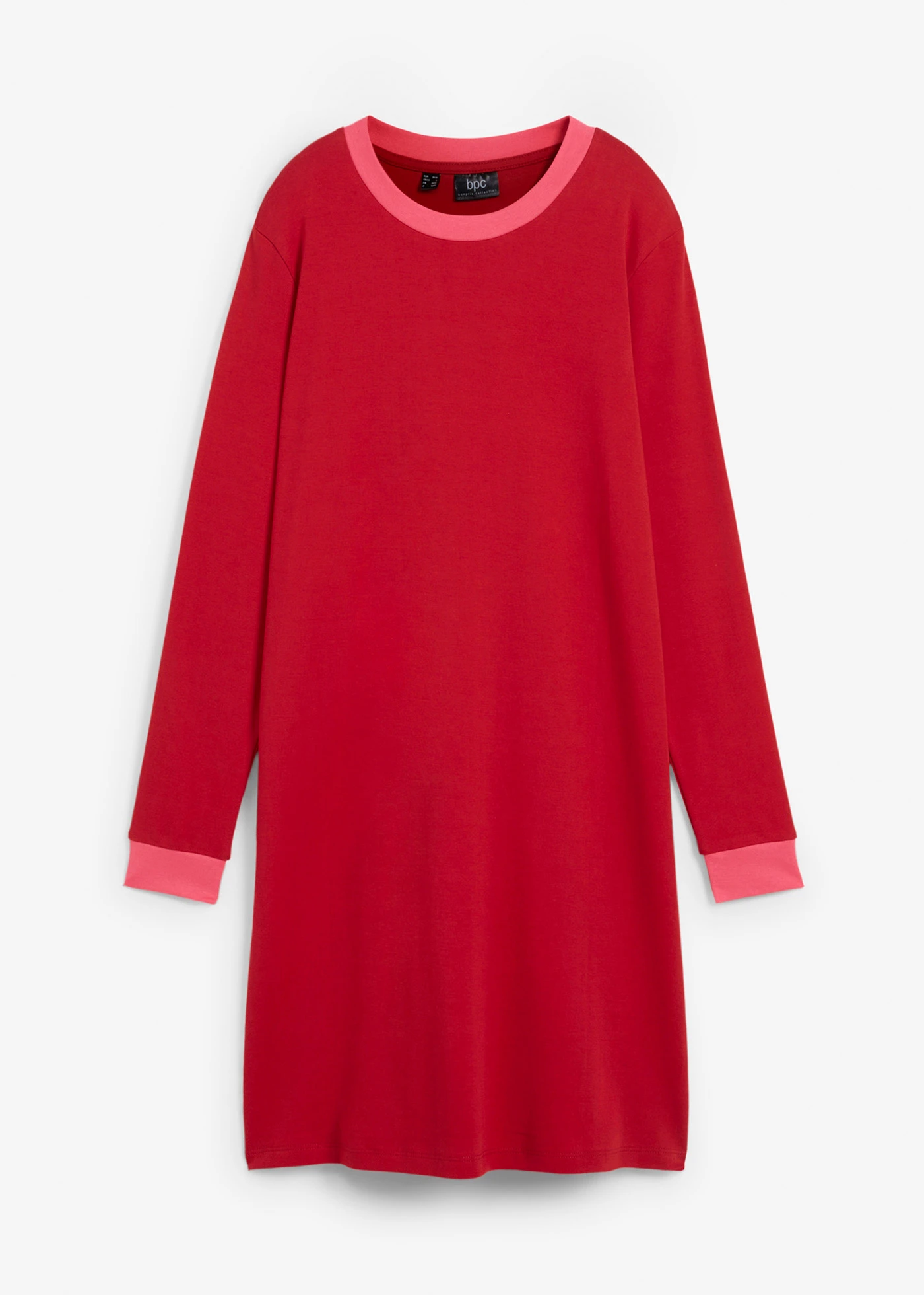 Sukienka mini z ciężkiej bawełny organicznej • czerwony chili - ciemnoróżowy • bonprix obchod