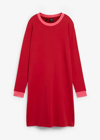 Sukienka mini z ciężkiej bawełny organicznej • czerwony chili - ciemnoróżowy • bonprix obchod