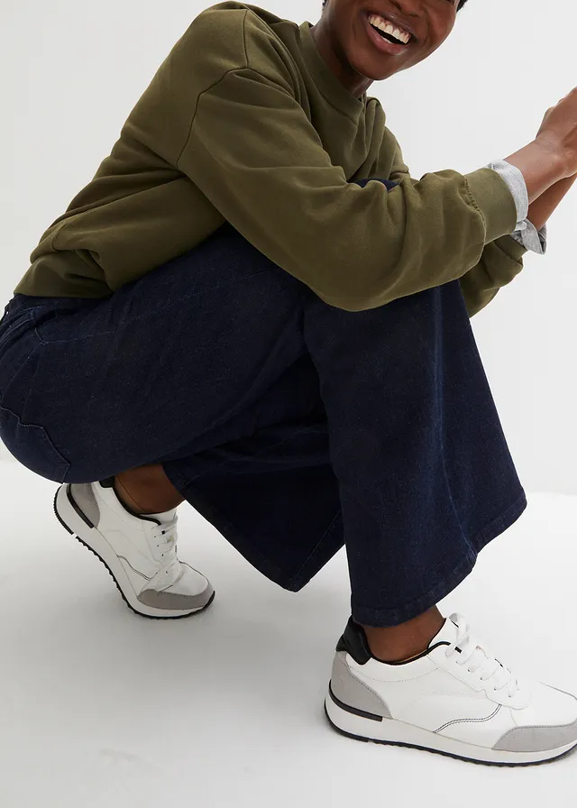Wide leg jeans, high waist, met comfortband • nachtblauw denim • product-page.page-title-suffix