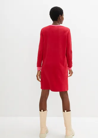 Sukienka mini z ciężkiej bawełny organicznej • czerwony chili - ciemnoróżowy • bonprix obchod