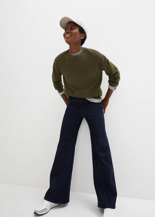Wide leg jeans, high waist, met comfortband • nachtblauw denim • product-page.page-title-suffix