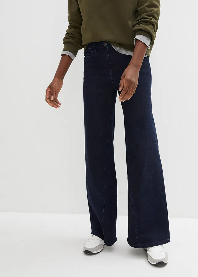 Wide leg jeans, high waist, met comfortband • nachtblauw denim • product-page.page-title-suffix