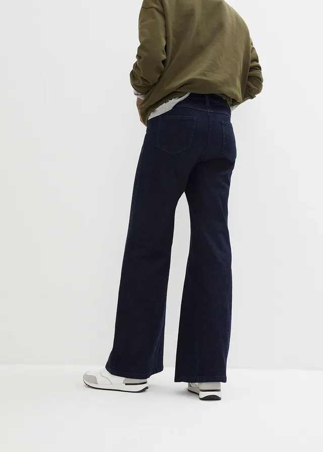 Wide leg jeans, high waist, met comfortband • nachtblauw denim • product-page.page-title-suffix