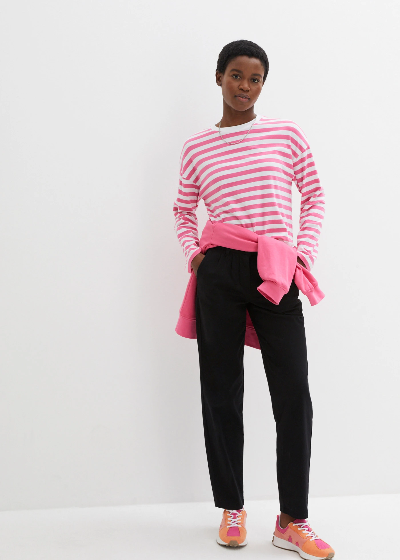 Sweat oversize 100% coton • rose vif • Boutique bonprix