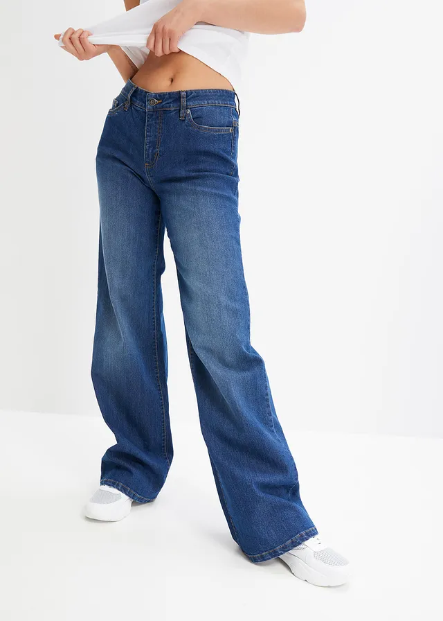 Jean large taille mi-haute, extensible • bleu stone • product-page.page-title-suffix
