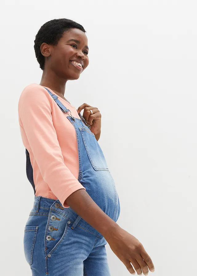 Salopette de grossesse, jambe droite • bleu clair denim • product-page.page-title-suffix