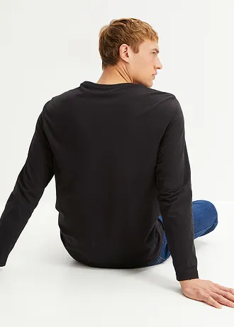 Longsleeve van puur biologisch katoen • zwart • bonprix online shop