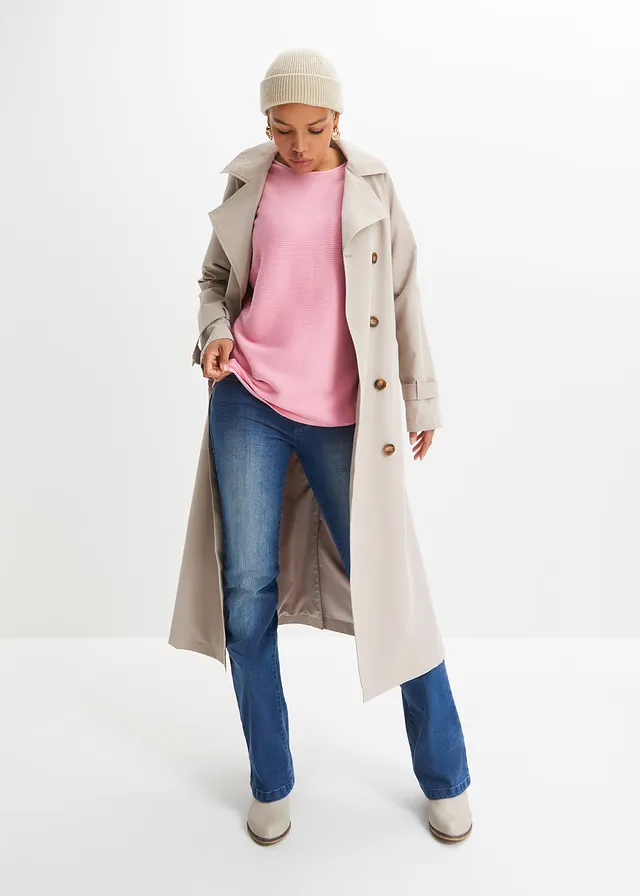 Pull côtelé oversize, Couleur: rose