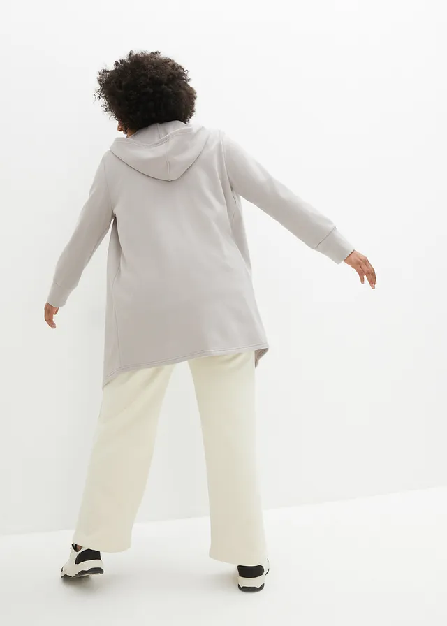 Gilet sweat long, Couleur: gris clair