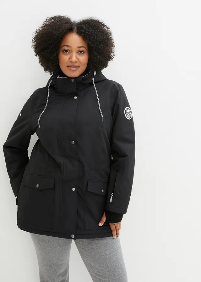Outdoorjas, waterdicht, Kleur: zwart