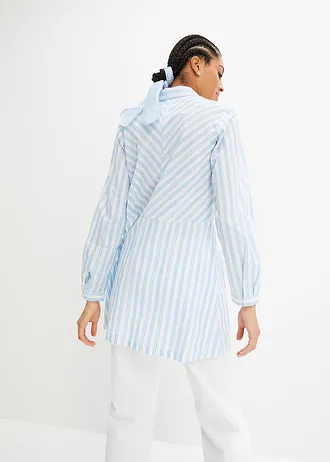 Lange blouse • wit-lichtblauw gestreept • bonprix online shop