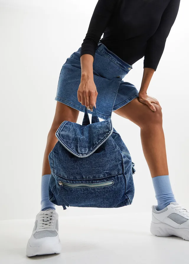 Batoh z denimu, barva: modrý denim