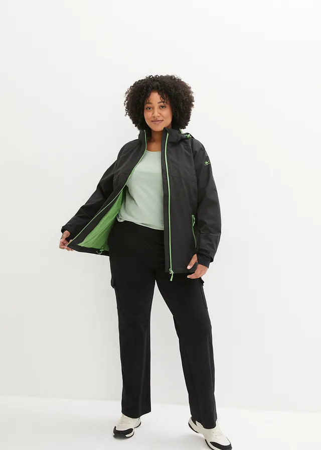Waterdichte outdoor jas met reflecterende details, Kleur: zwart