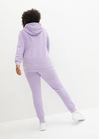 Joggingpak in een katoenmix (2-dlg. set), Kleur: lila