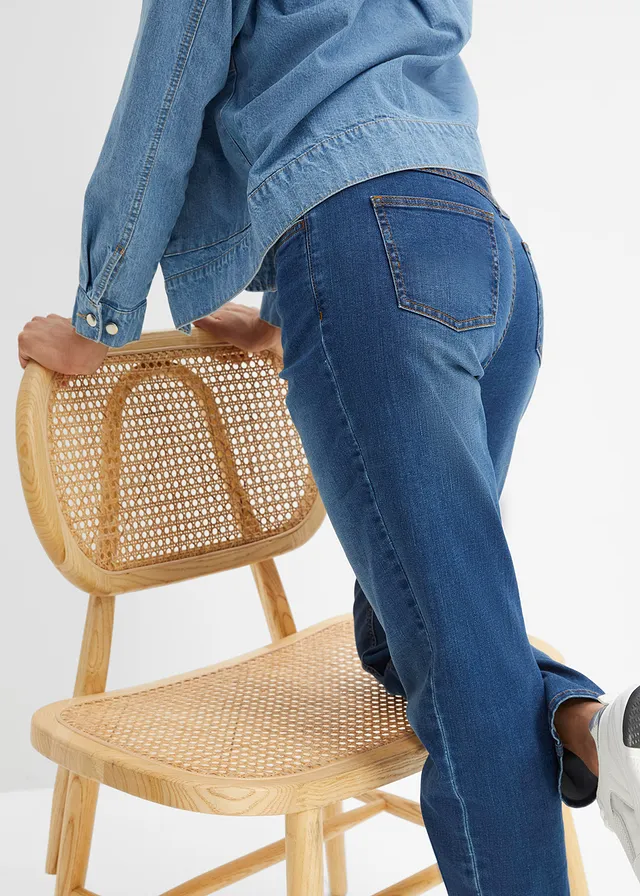 Stretch mom jeans, high waist • blue stone used • product-page.page-title-suffix
