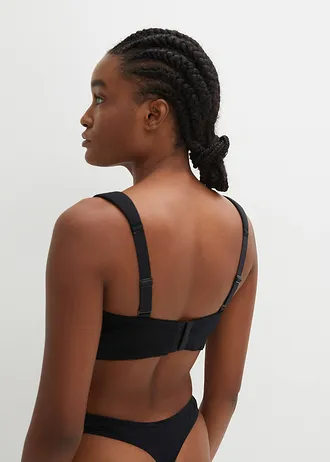 Biustonosz do karmienia, bez fiszbinów, z bawełny organicznej (2 szt.) • czarny + szary • sklep bonprix