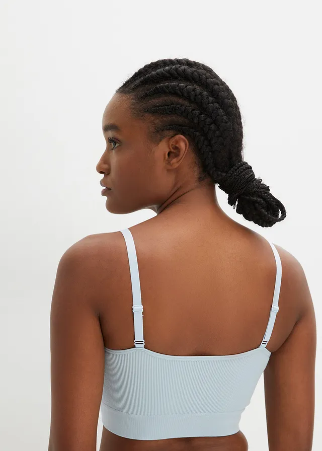 Brassière côtelée sans coutures Feel Comfort, Couleur: bleu poudré