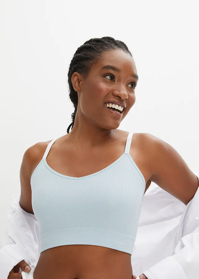 Brassière côtelée sans coutures Feel Comfort, Couleur: bleu poudré
