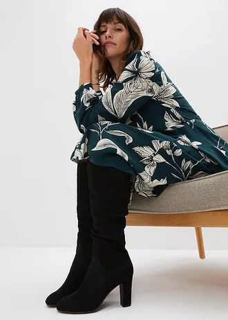 Soepelvallende jurk van viscose • diepgroen • bonprix online shop