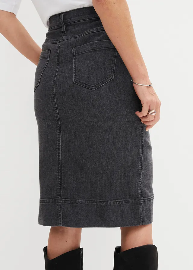 Spijkerrok met sierknopen • zwart denim • product-page.page-title-suffix