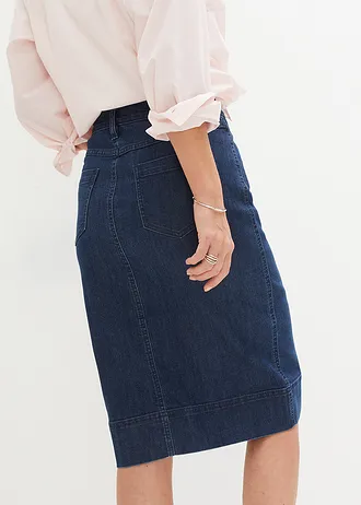 Džínová sukně s ozdobnými knoflíky • tmavě modrý denim • bonprix obchod
