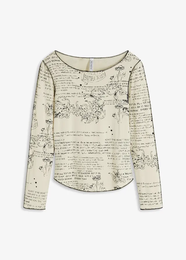 Tričko s dlhým rukávom z jemnej viskózy