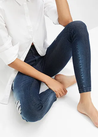 Skinny jeans mid waist, stretch • donkerblauw denim • bonprix online shop