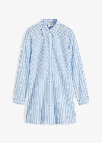 Lange blouse • wit-lichtblauw gestreept • bonprix online shop