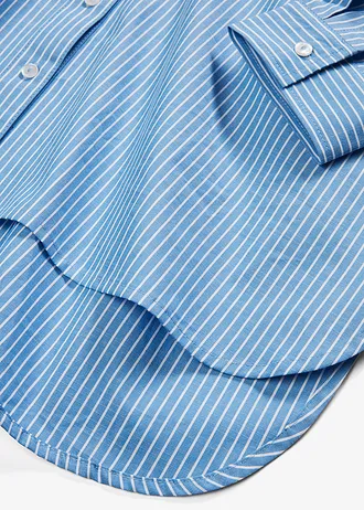 Lange blouse met oprolbare mouwen • middenblauw-wit gestreept • bonprix online shop