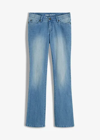 Strečové džíny Bootcut, Mid Waist, barva: světle modrý denim