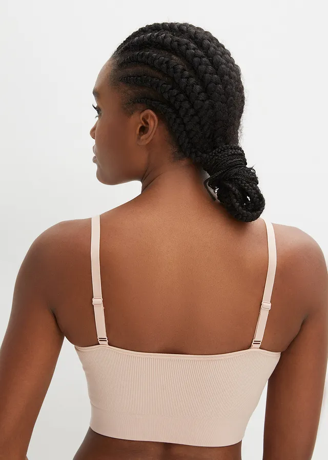 Brassière côtelée sans coutures Feel Comfort, Couleur: beige mat