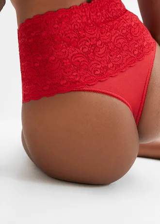 Stringi o średnim stopniu modelowania sylwetki (2 pary) • 2 x czerwona salsa • sklep bonprix