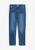 Mid waist stretch jeans, straight, Kleur: middenblauw denim used
