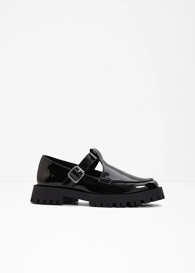 Mocassins chunky à découpes, Couleur: noir
