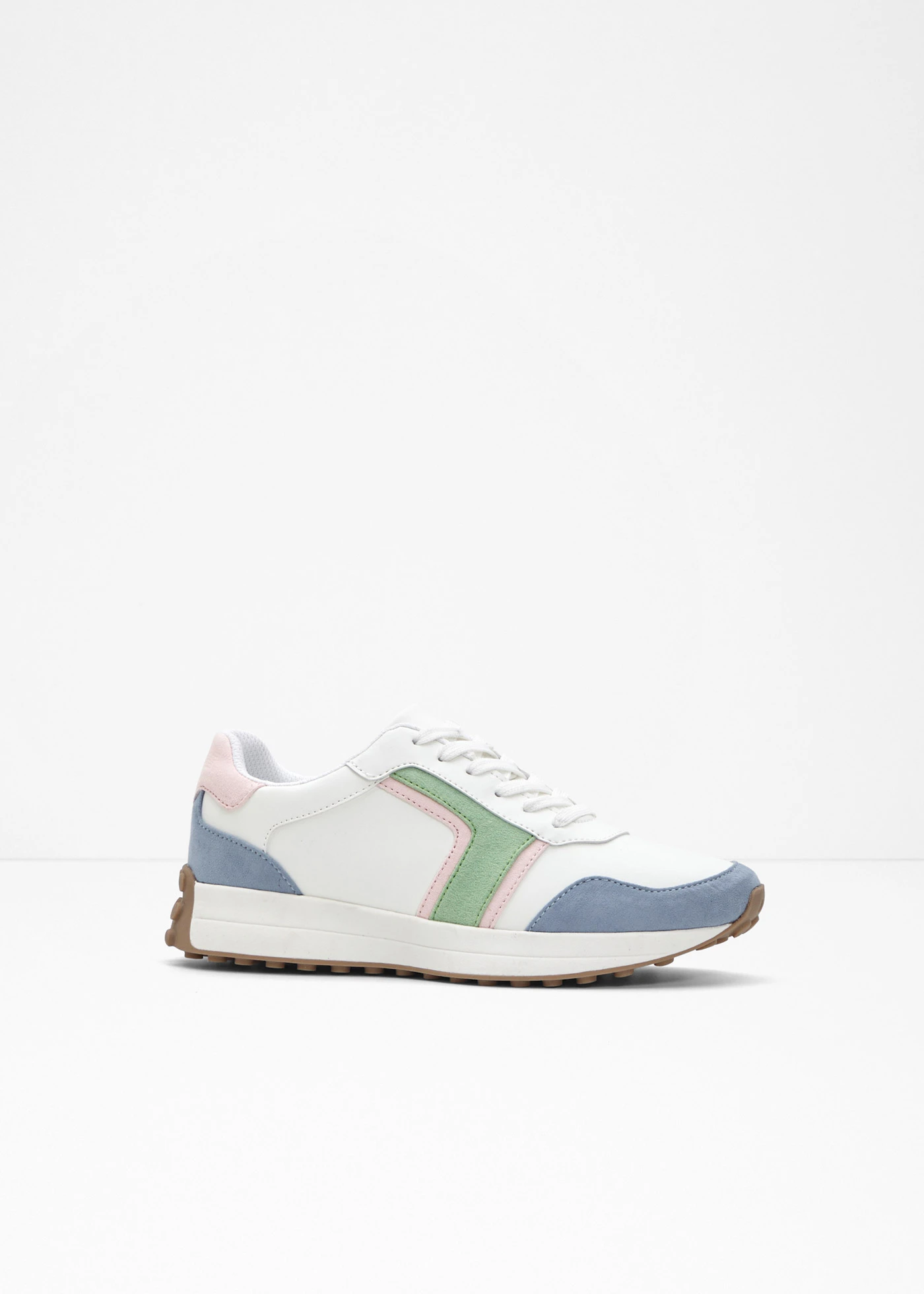 Sneakersy z profilowaną podeszwą • bialy/jasnorózowy/zielony/niebieski • sklep bonprix