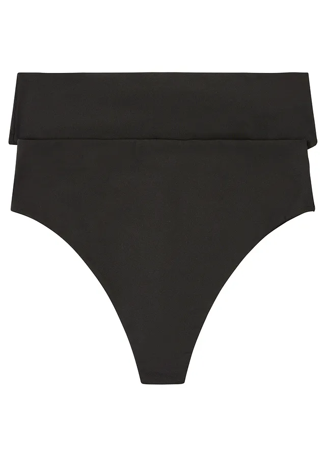 Chilot string high waist din material lucios (set/2 buc.)