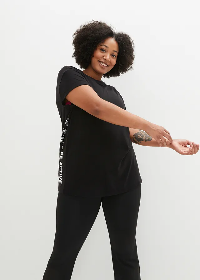 T-shirt de sport, Couleur: noir imprimé