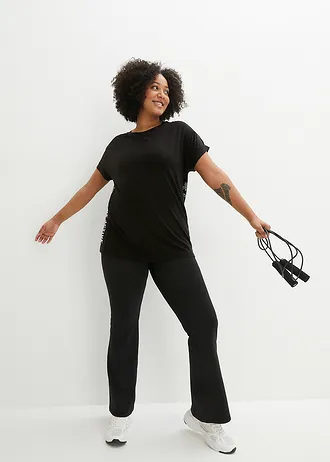 Sportshirt van lyocell, Kleur: zwart met print