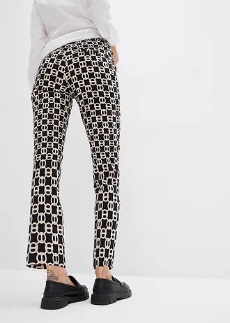 Pantalon en bengaline extensible • noir-écru graphique • Boutique bonprix