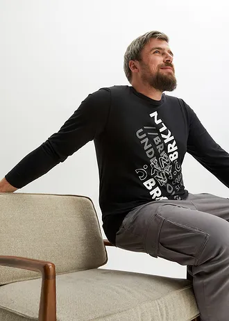 Longsleeve van puur biologisch katoen, Kleur: zwart