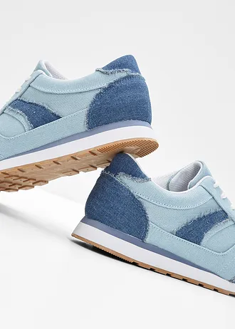 Tenisky se vsadkou ze síťoviny • tmavě modrý denim/světle modrý denim • bonprix obchod