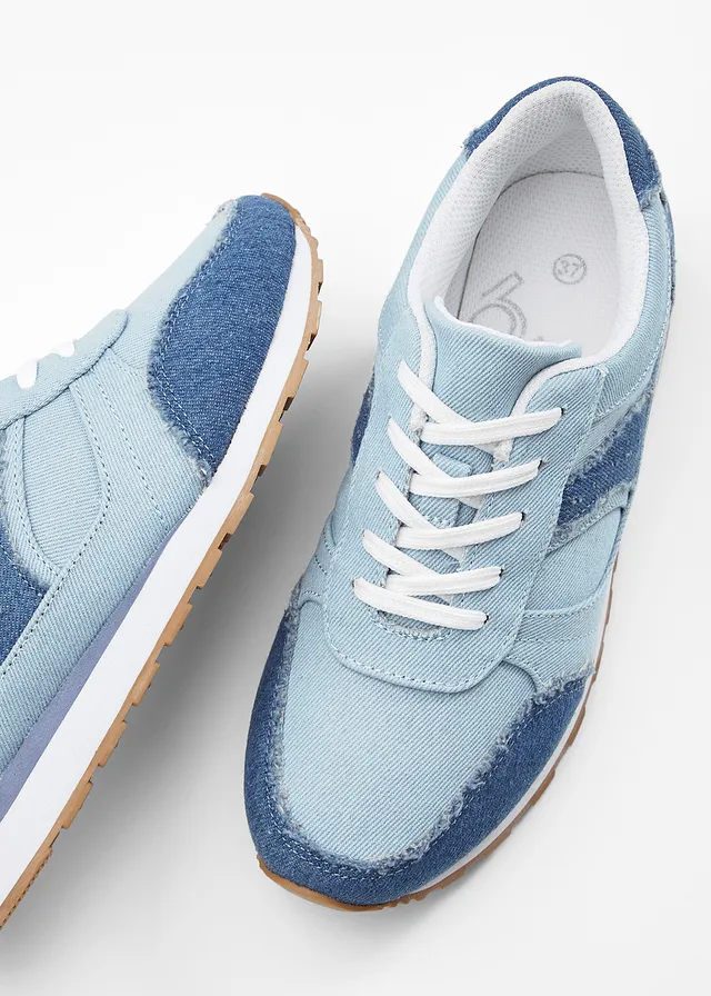 Sneakers à empiècement mesh • bleu foncé denim + bleu clair denim • product-page.page-title-suffix