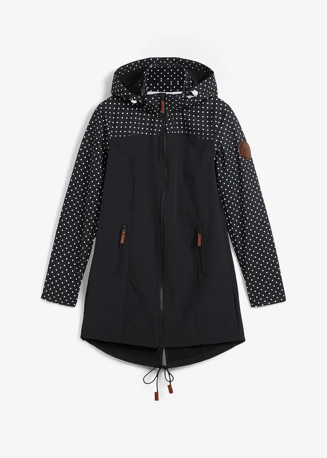 Geacă din material softshell, impermeabilă, croială pe corp