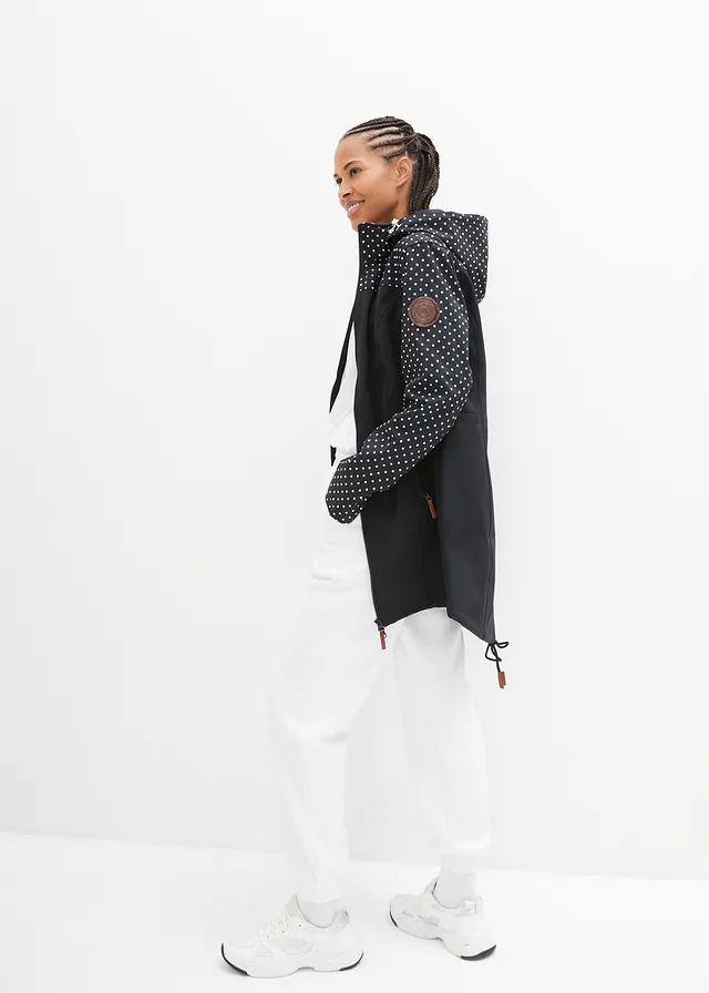 Veste déperlante en softshell, Couleur: noir