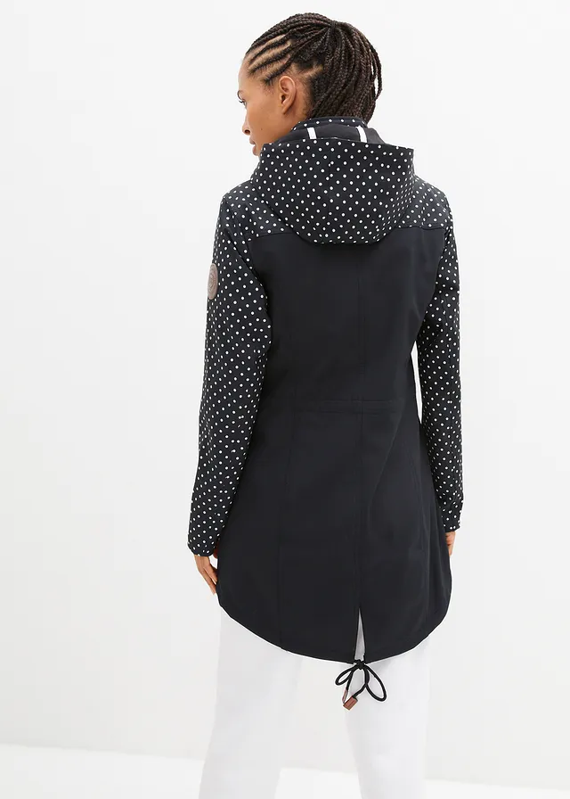 Veste déperlante en softshell, Couleur: noir